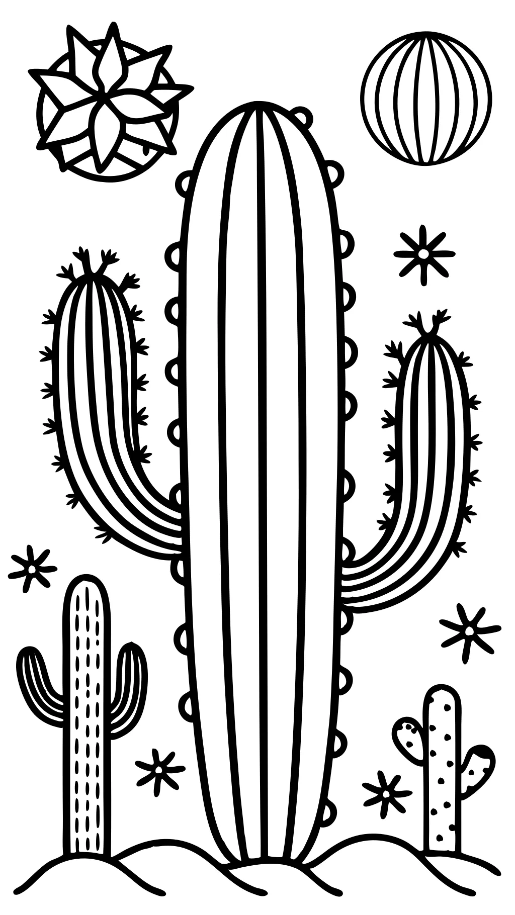 páginas para colorear de cactus